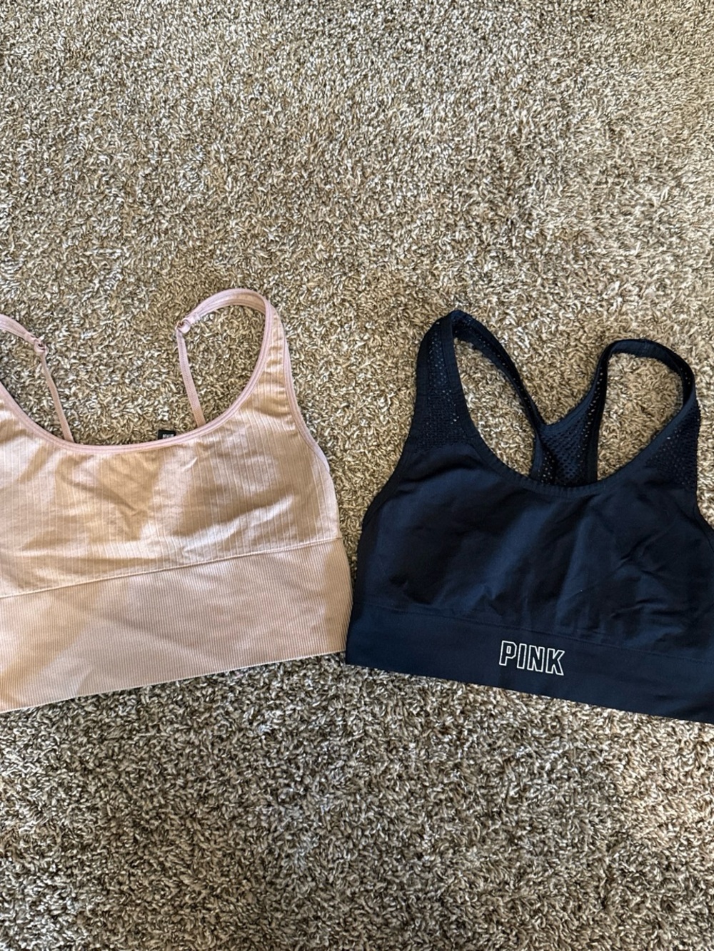 PINK Victoria's Secret Sports Bra Set - Black & Tan